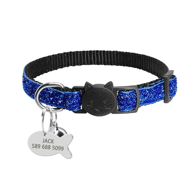 Safety Breakaway Cat Collar – Quick Release Kitten Collar with Bell & Personalized ID Tag