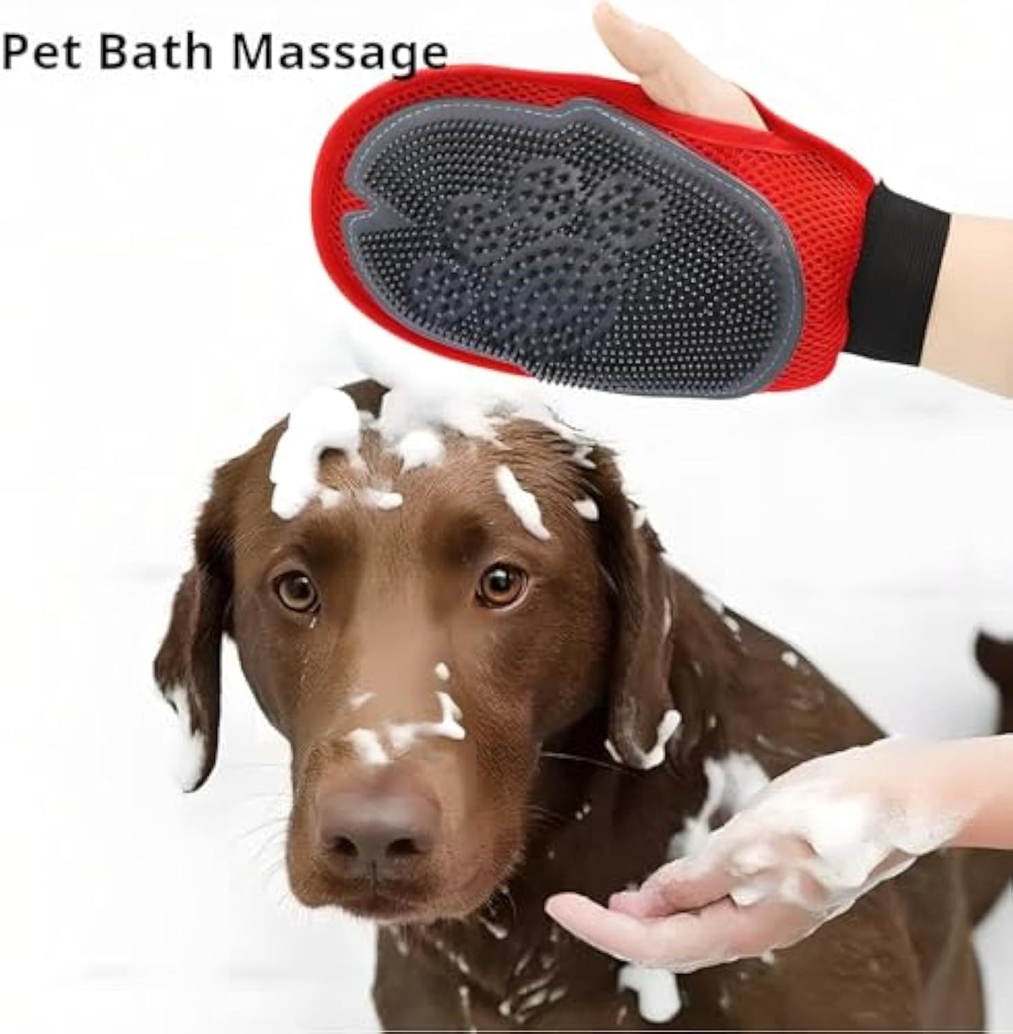 Pet Grooming & Bathing Glove β Hair Remover Mitt with Built-In Cleaning Brush