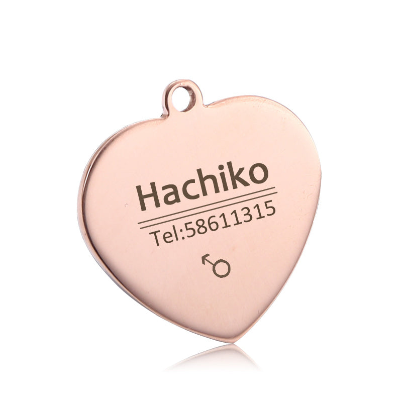Custom Engraved Pet ID Tag – Personalized Metal Name Tag with Photo, Phone & Address