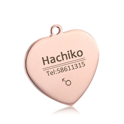 Custom Engraved Pet ID Tag – Personalized Metal Name Tag with Photo, Phone & Address
