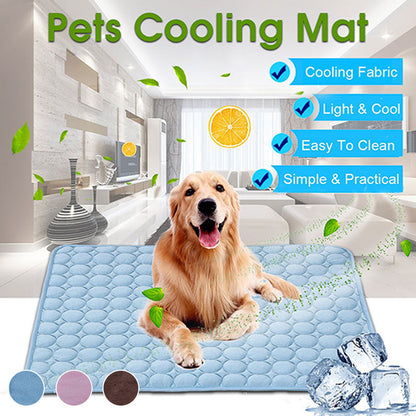 Summer Cooling Pet Mat – Breathable Ice Blanket Bed for Dogs & Cats