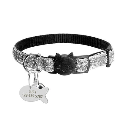 Safety Breakaway Cat Collar – Quick Release Kitten Collar with Bell & Personalized ID Tag