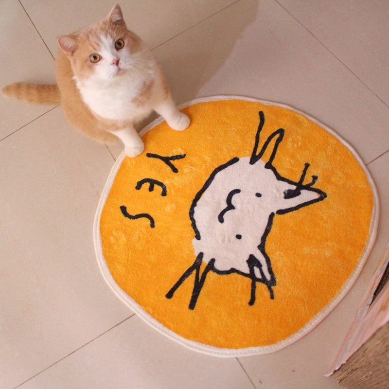 Cartoon Pet Floor Mat – Non-Slip Sleeping Mat for Cats & Small Dogs (Cute Designs)