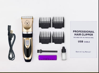 A88-USB Professional Pet Hair Trimmer – Titanium Ceramic Blade Dog & Cat Grooming Clippers with Limit Combs
