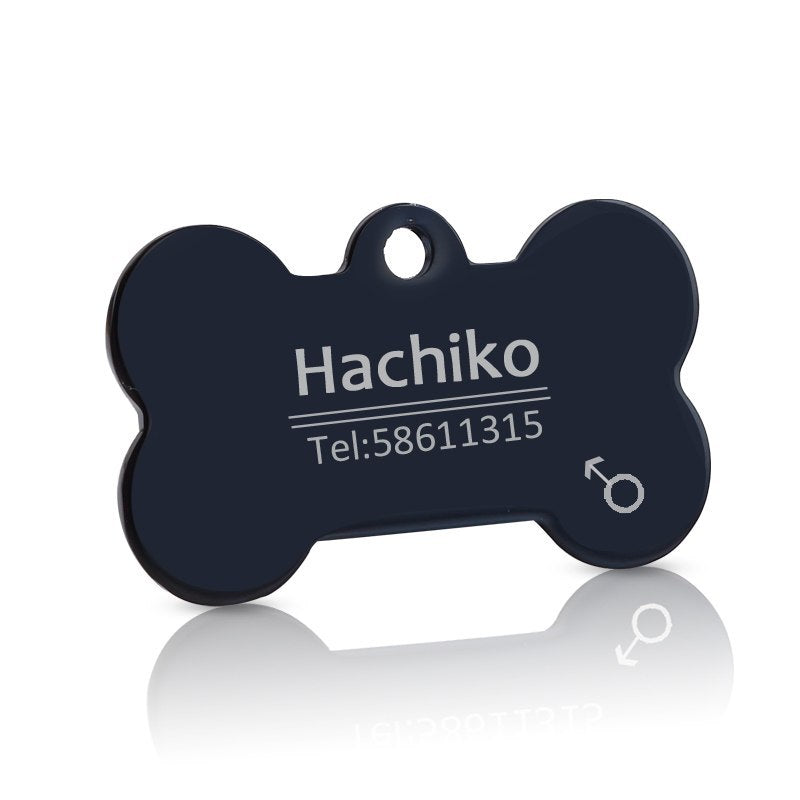 Custom Engraved Pet ID Tag – Personalized Metal Name Tag with Photo, Phone & Address