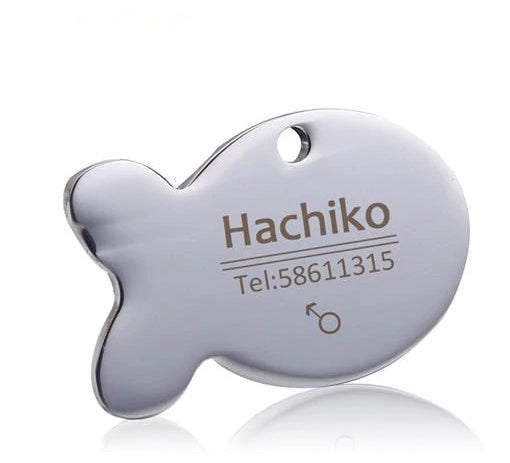 Custom Engraved Pet ID Tag – Personalized Metal Name Tag with Photo, Phone & Address