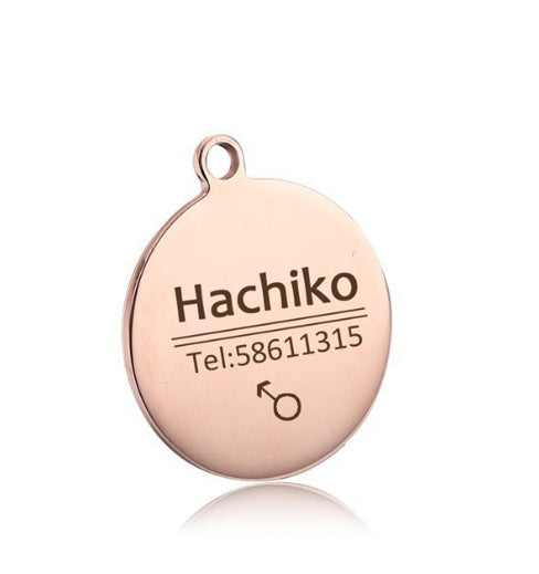 Custom Engraved Pet ID Tag – Personalized Metal Name Tag with Photo, Phone & Address