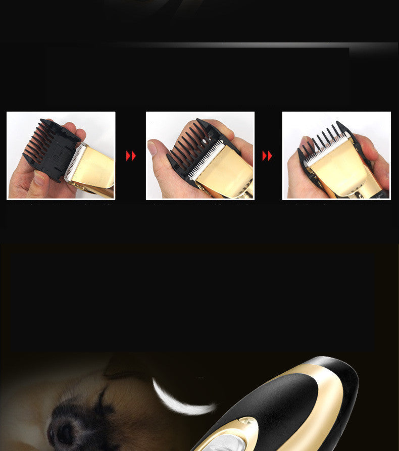 A88-USB Professional Pet Hair Trimmer – Titanium Ceramic Blade Dog & Cat Grooming Clippers with Limit Combs