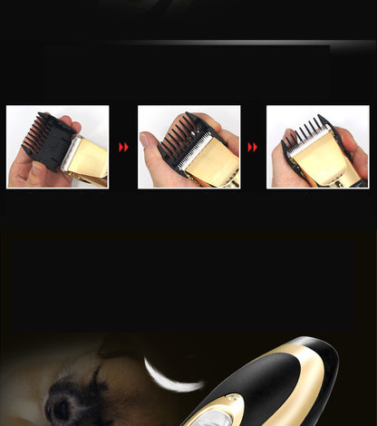 A88-USB Professional Pet Hair Trimmer – Titanium Ceramic Blade Dog & Cat Grooming Clippers with Limit Combs