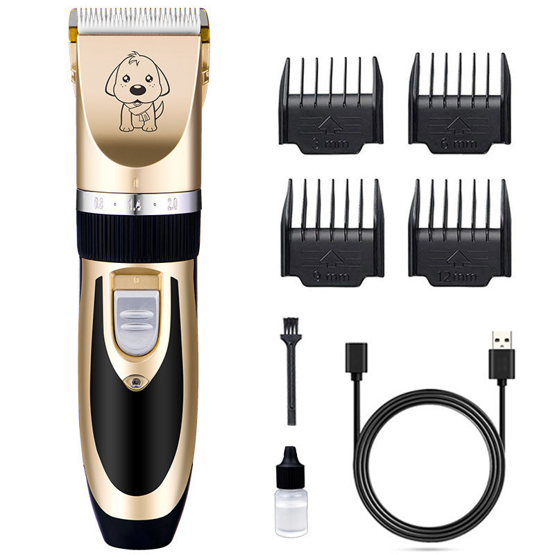 A88-USB Professional Pet Hair Trimmer – Titanium Ceramic Blade Dog & Cat Grooming Clippers with Limit Combs