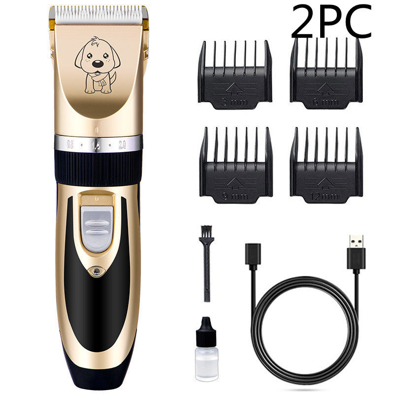 A88-USB Professional Pet Hair Trimmer – Titanium Ceramic Blade Dog & Cat Grooming Clippers with Limit Combs