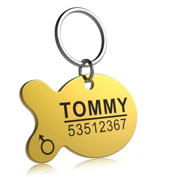 Custom Engraved Pet ID Tag – Personalized Metal Name Tag with Photo, Phone & Address