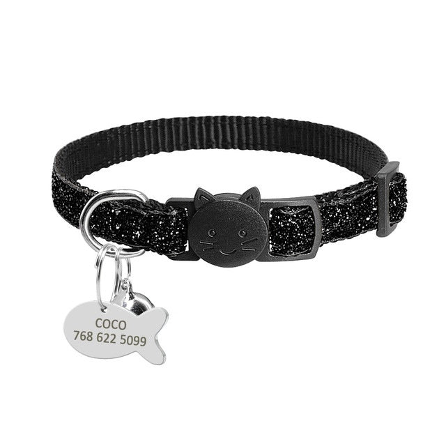 Safety Breakaway Cat Collar – Quick Release Kitten Collar with Bell & Personalized ID Tag