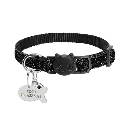 Safety Breakaway Cat Collar – Quick Release Kitten Collar with Bell & Personalized ID Tag