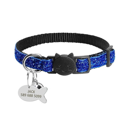 Safety Breakaway Cat Collar – Quick Release Kitten Collar with Bell & Personalized ID Tag