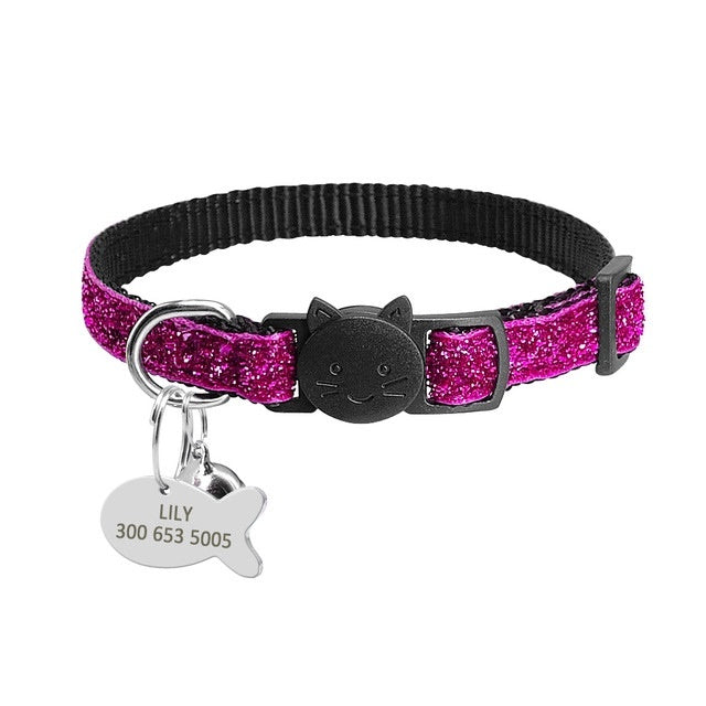 Safety Breakaway Cat Collar – Quick Release Kitten Collar with Bell & Personalized ID Tag