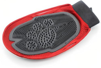 Pet Grooming & Bathing Glove – Hair Remover Mitt with Built-In Cleaning Brush