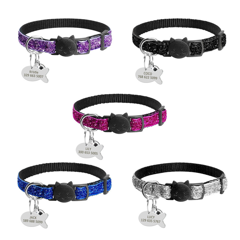 Safety Breakaway Cat Collar – Quick Release Kitten Collar with Bell & Personalized ID Tag