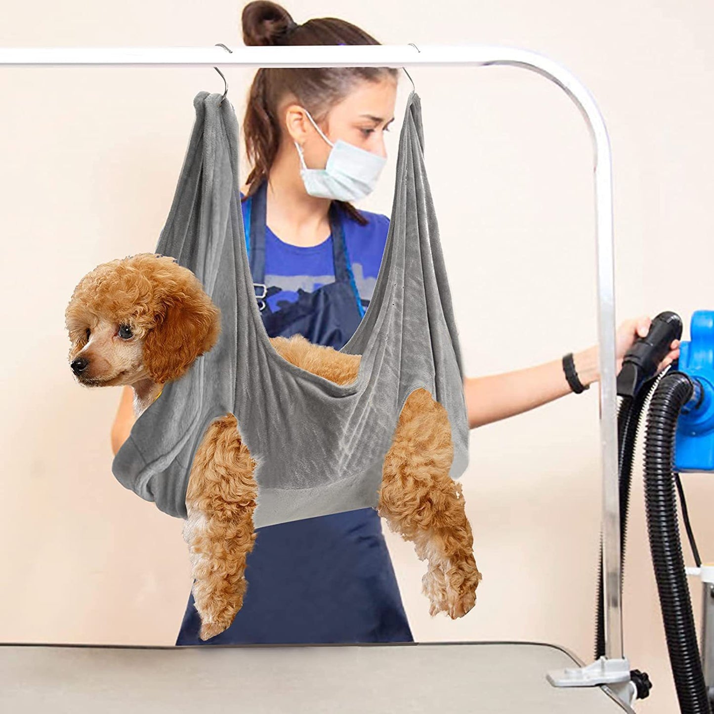 Pet Grooming Hammock Harness – Breathable Restraint Bag for Cats & Dogs