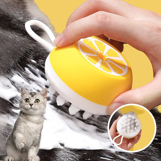 Silicone Pet Bath Brush – 2-in-1 Grooming and Massage Tool for Dogs & Cats